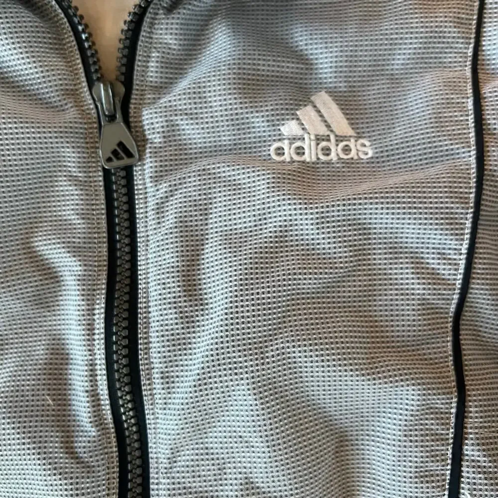Vintage 90s Adidas Colorblock Windbreaker Jacket - Grey/Black - Large
